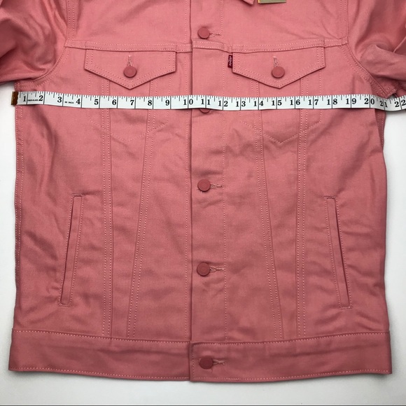 [Sold] Levi's Men's Trucker Jean Jacket Pink Denim - Picture 4 of 6